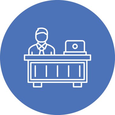 Modern ofis ikonundan yoksun vektör illüstrasyonu