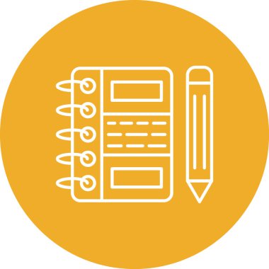 kalemli ve notlu dizüstü bilgisayar, web simgesi