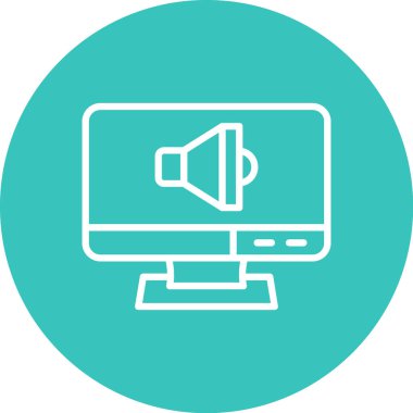 Bilgisayar monitörü. Basit web simgesi tasarımı. vektör illüstrasyonu