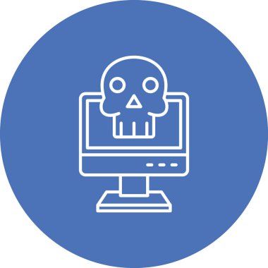 kafatası simgesi. Web için kafatası vektör simgelerinin basit çizimi