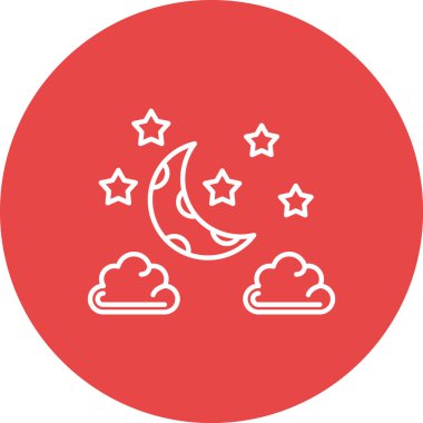 İyi geceler ay. Web simgesi vektör illüstrasyonu