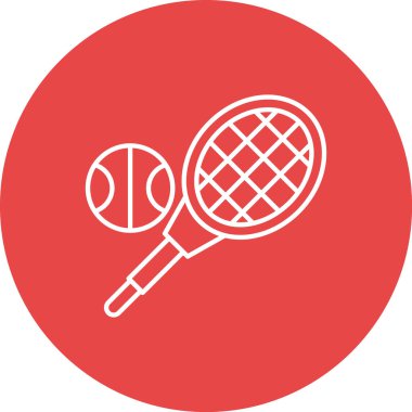 Tenis raketi ve top ikonu. vektör illüstrasyonu