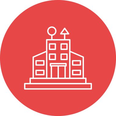 Bina. Web simgesi basit illüstrasyon