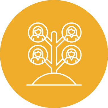 Eşsiz Ağaç Vektör Satırı Simgesi