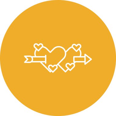 Sevgililer Günü 'nün Aşk Yüreği Düz Vektör Tasarımı Çizimi