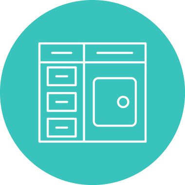 Buzdolabı. Web simgesi basit illüstrasyon