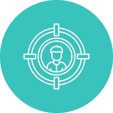 Çemberi olan insanların vektör illüstrasyon simgesi