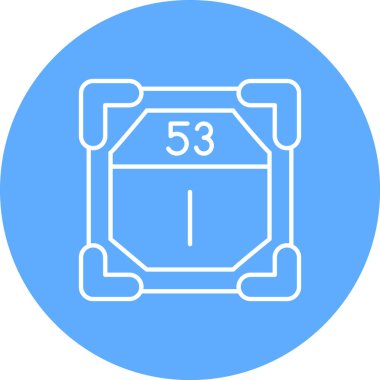 35 'lik mavi bir ikonun vektör illüstrasyonu