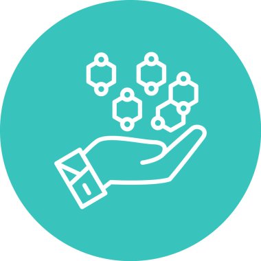 Bir el simgesinin vektör illüstrasyonu