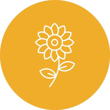 Sarı arkaplanda çiçek vektör illüstrasyonu.