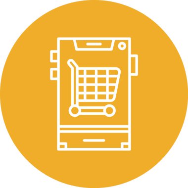 çevrimiçi alışveriş arabası simgesi, vektör illüstrasyonu