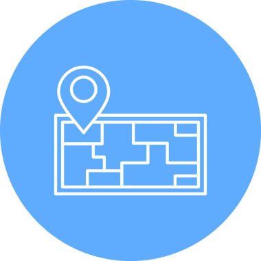 Beyaz arkaplanda vektör konumu düz simgesi