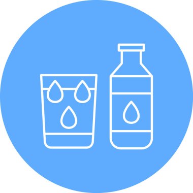 Bir şişe sıvı su ikonu vektör çizimi çizimi