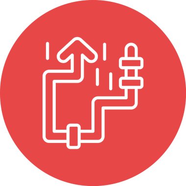 Kırmızı ve beyaz simgenin vektör illüstrasyonu