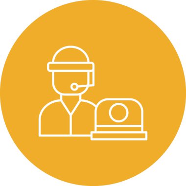 İnşaat işçisi simgesinin vektör illüstrasyonu