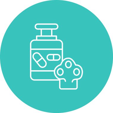 İlaç şişesi simgesinin vektör illüstrasyonu