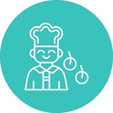 Şef şapka simgesi vektör illüstrasyonu