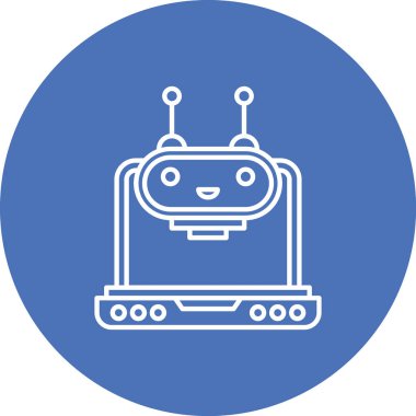 robot. Web simgesi basit illüstrasyon