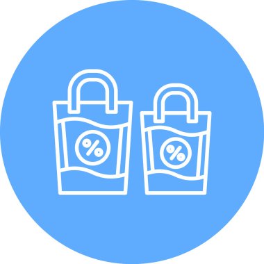 Alışveriş poşeti simgesinin vektör illüstrasyonu