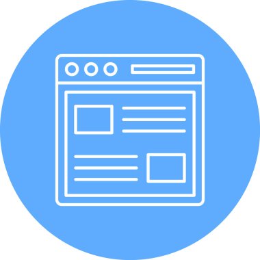 Tarayıcı web sayfası simgesi ana hat biçiminde