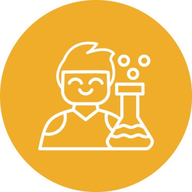 Modern ikonun vektör çizimi, bilim adamının simgesi