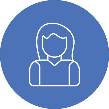 Uzun saç çizgisi vektör simgesi olan güzel kadın profili