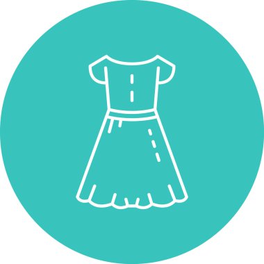 Gelinlik vektör çizgisi simgesi. Düzenlenebilir taslak çizimi. doğrusal simgeyi giydir.