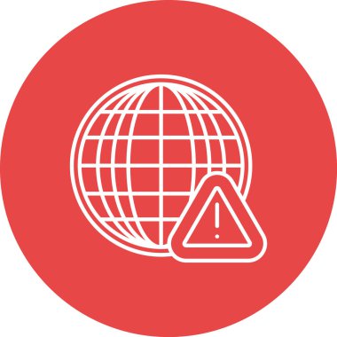 Ünlem işareti simgesi olan dünya, vektör illüstrasyonu