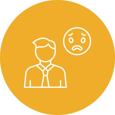 Yüzü simgeli üzgün adam