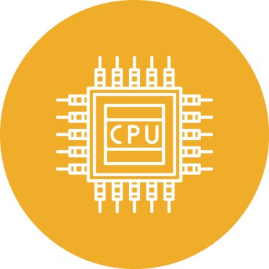 Cpu simge vektör illüstrasyonu