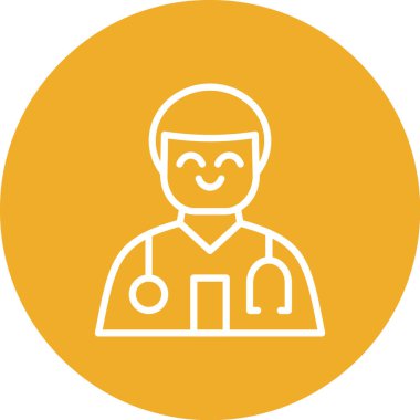 Doktor. Web simgesi basit illüstrasyon