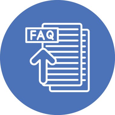 Faq simgesi. ince çizgi biçimi