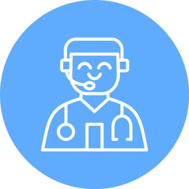 Doktor. Web simgesi vektör illüstrasyonu