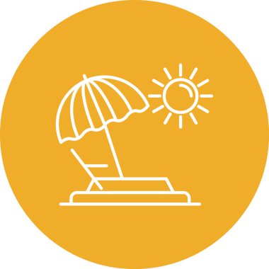 yaz ve plaj vektör simgesi