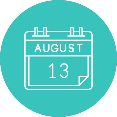 18 Ağustos - Takvim Basit ve temiz tasarımın tek simgesi