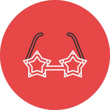 Bir kırmızı yıldız simgesinin vektör illüstrasyonu