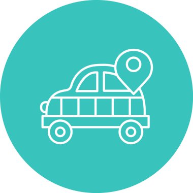 Taksiyle. Web simgesi vektör illüstrasyonu