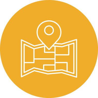 Konum pin vektör tasarım illüstrasyonlu harita