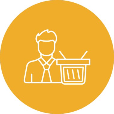 Alışveriş sepeti simgesi, vektör illüstrasyonu