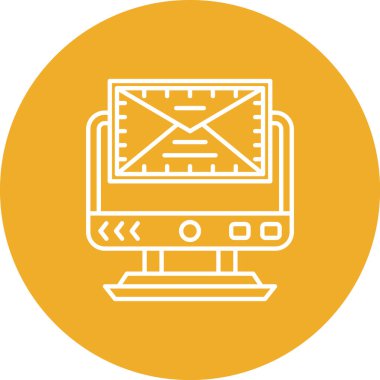 Posta simgesi olan dizüstü bilgisayar. vektör illüstrasyonu