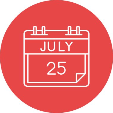 23 Temmuz - Takvim simgesi tek vektör illüstrasyonu