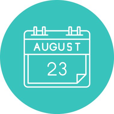 Tek takvim gününde 28 Ağustos takvim simgesi, basit vektör illüstrasyonu