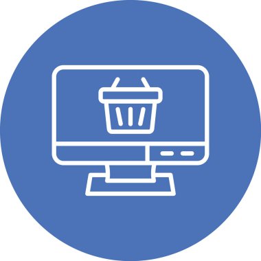 İnternetten alışveriş. Basit resimleme