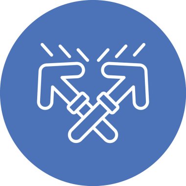 Mavi çemberdeki bir haçın vektör çizimi