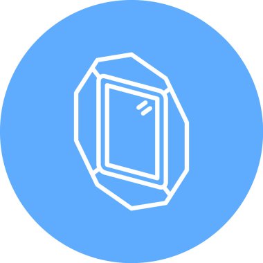 Bir elmasın mavi simgesinin vektör çizimi