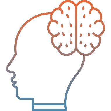 Beyin. Web simgesi basit illüstrasyon