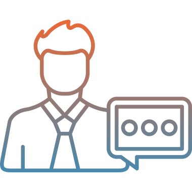 iş adamı ile konuşma balonu vektör çizim tasarım