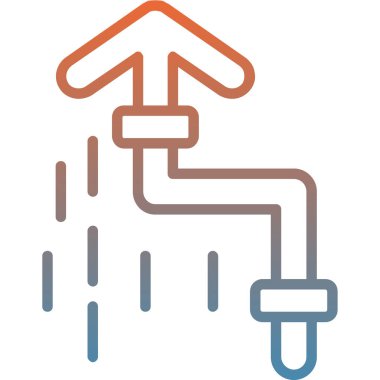 İnce çizgi biçiminde yağmur simgesi.