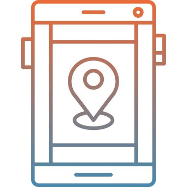 mobil konum simgesi. Web için mobil gezinme simgelerinin basit illüstrasyonu