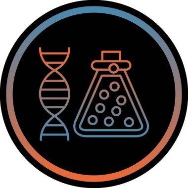 DNA test tüpü simgesi. Beyaz arkaplanda izole edilmiş web tasarımı için bilim test tüpü vektör simgesi